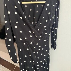 Elegant Black and White Polka Dot Dress